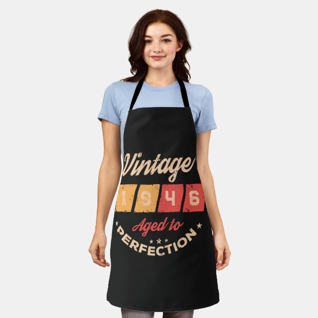 Personalized eighty vintage 80th birthday party apron (Worn)