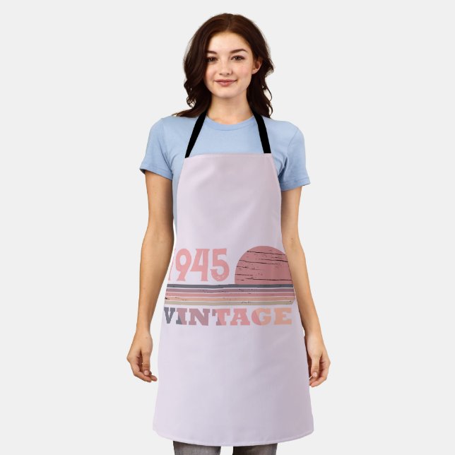 Personalized eighty vintage 80th birthday party apron (Worn)