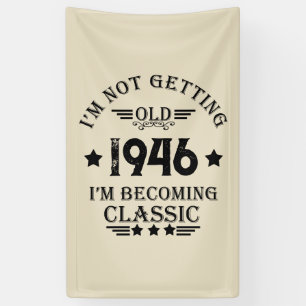 Personalized eighty vintage 80th birthday party banner