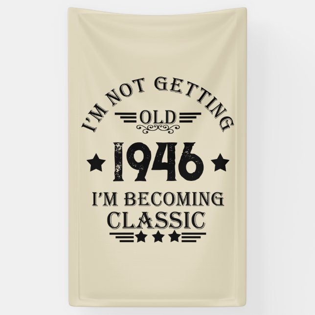 Personalized eighty vintage 80th birthday party banner (Vertical)