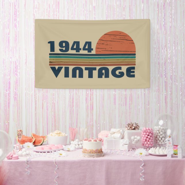 Personalized eighty vintage 80th birthday party banner (Party)