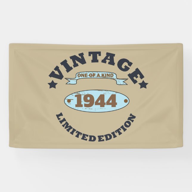 Personalized eighty vintage 80th birthday party banner (Horizontal)