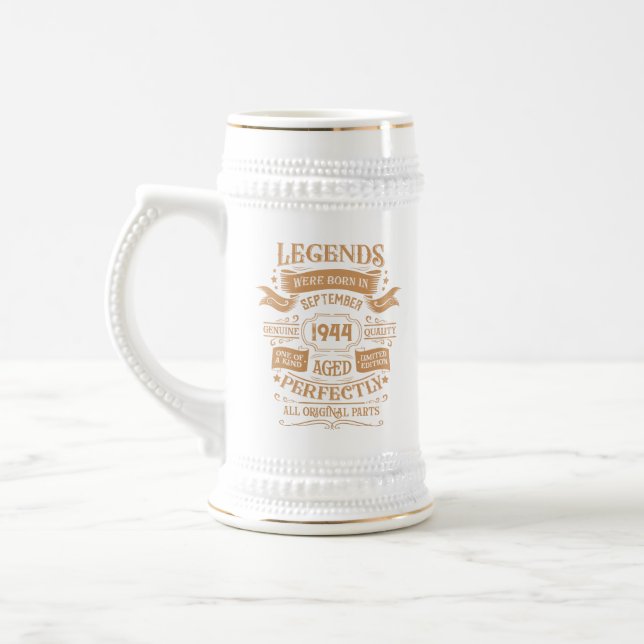 Personalized eighty vintage 80th birthday party beer stein (Left)