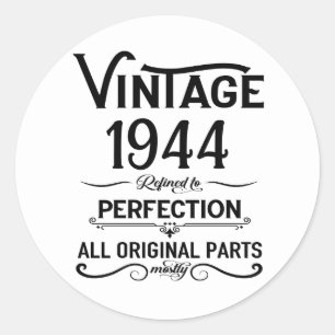 Personalized eighty vintage 80th birthday party classic round sticker