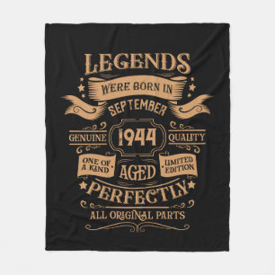 Personalized eighty vintage 80th birthday party fleece blanket