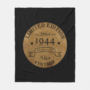 Personalized eighty vintage 80th birthday party fleece blanket