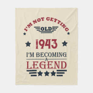 Personalized eighty vintage 80th birthday party fleece blanket