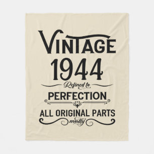 Personalized eighty vintage 80th birthday party fleece blanket