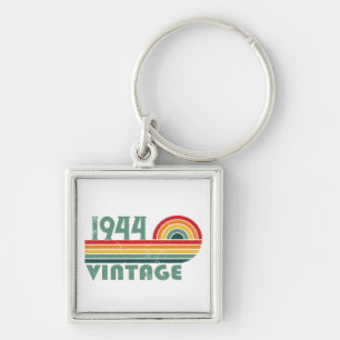 Personalized eighty vintage 80th birthday party keychain