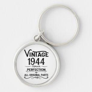 Personalized eighty vintage 80th birthday party keychain