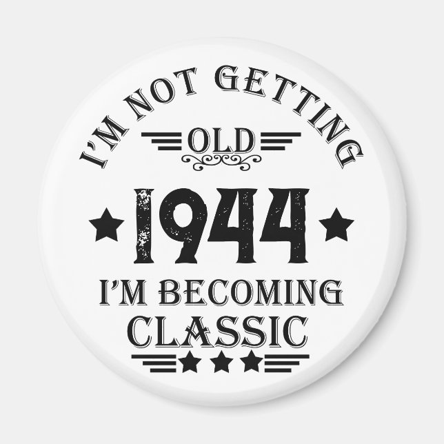 Personalized eighty vintage 80th birthday party magnet (Front)
