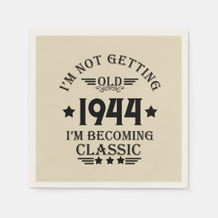 Personalized eighty vintage 80th birthday party napkin