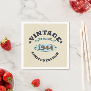 Personalized eighty vintage 80th birthday party napkin