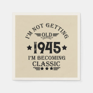 Personalized eighty vintage 80th birthday party napkin