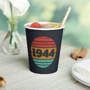 Personalized eighty vintage 80th birthday party paper cups