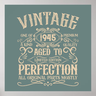 Personalized eighty vintage 80th birthday party poster