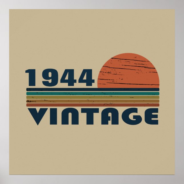 Personalized eighty vintage 80th birthday party poster (Front)