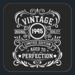 Personalized eighty vintage 80th birthday party square sticker<br><div class="desc">Make your birthday special with this unique design. Add a touch of sophisticated elegance to your birthday celebration with our exquisite, one-of-a-kind designs. These graphics bring sophistication and originality to any product, creating a memorable and stylish gift. They are perfect for those who appreciate a touch of timeless glamour on...</div>