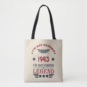 Personalized eighty vintage 80th birthday party tote bag