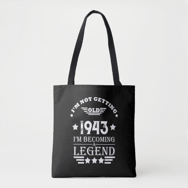 Personalized eighty vintage 80th birthday  tote bag (Front)