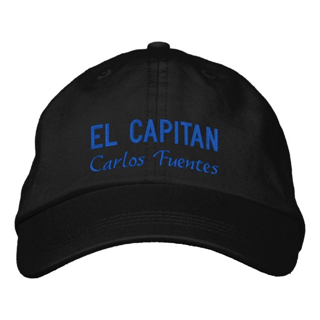 Personalized El Capitan Spanish Blue Fishing Embroidered Hat (Front)