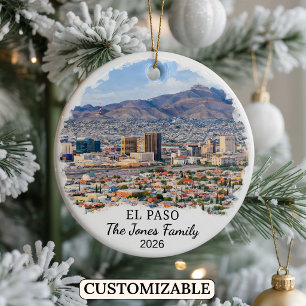 Personalized El Paso Ornament, Custom Texas Ceramic Ornament