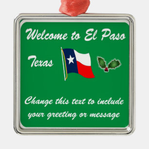Personalized El Paso TX Christmas Ornament