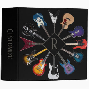 Personalized Electric Guitar Circle Black Binder