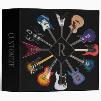 Personalized Electric Guitar Circle Black Binder