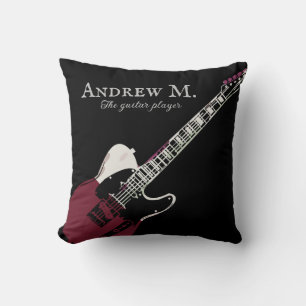 Personalized Electric-guitar / guitarist Gift Thro Throw Pillow