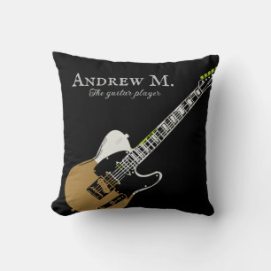 Personalized Electric-guitar / guitarist Gift Thro Throw Pillow