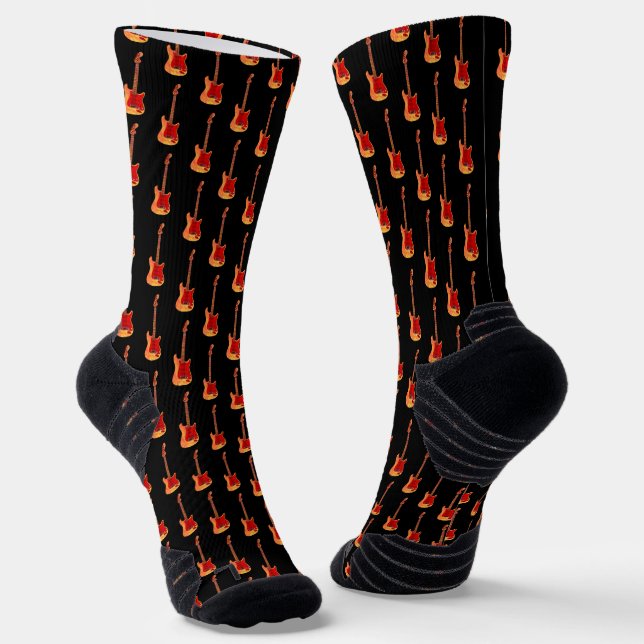 Personalized Electric Guitar monogram Socks (Angled)