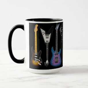 Personalized Electric Guitars Black Mug