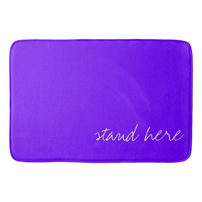 Personalized Electric Indigo Blue Bath Mat (Front)