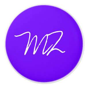 Personalized Electric Indigo Blue Ceramic Knob