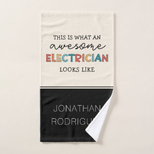 Personalized Electrician Funny Gifts Hand Towel