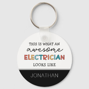 Personalized Electrician Funny Gifts Keychain