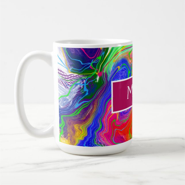 Personalized Electricity Marble Fluid Art  Coffee Mug (Left)
