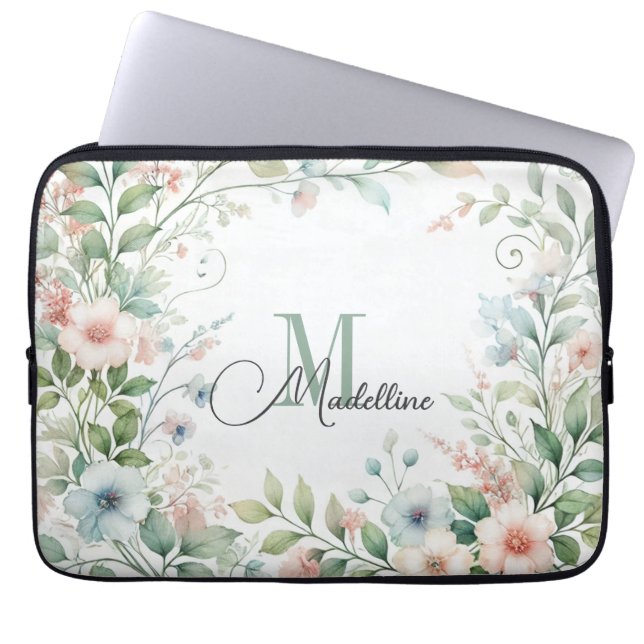 Personalized Electronics Bag | Wild Small Flowers (Front)