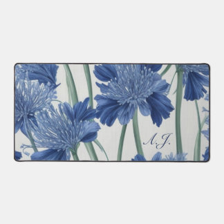 Personalized Elegance: Agapanthus Floral Initials Desk Mat
