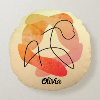 Personalized Elegance and Essence of a Free Horse  Round Pillow