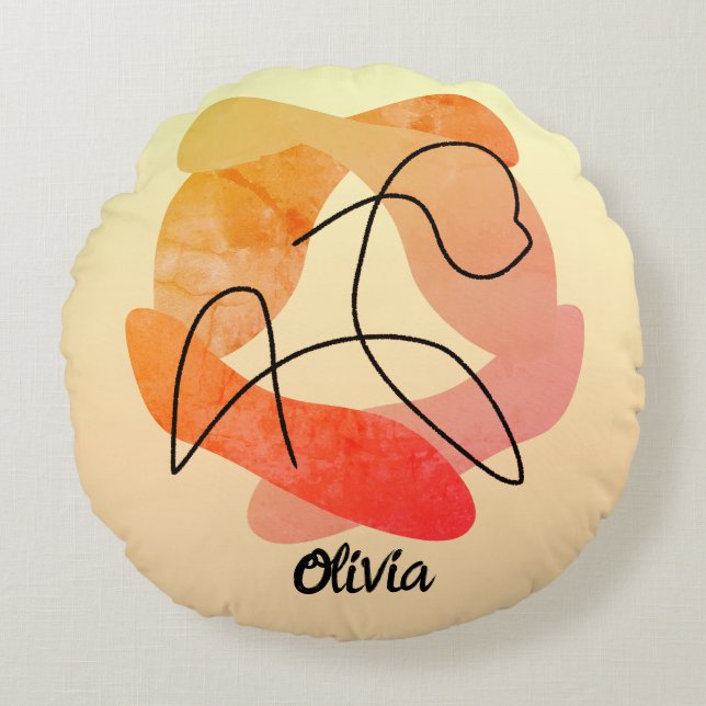 Personalized Elegance and Essence of a Free Horse  Round Pillow (Front)