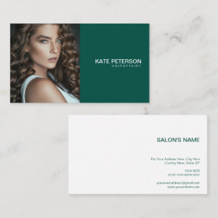 Personalized Elegance Photo   Elegant Green Business Card