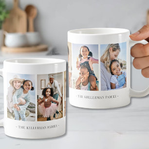 Personalized Elegant 5 Photo Collage Coffee Mug