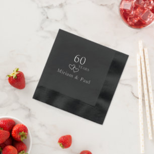 Personalized Elegant 60th Anniversary Party Foil Napkins