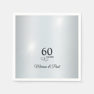 Personalized Elegant 60th Anniversary Party Napkin
