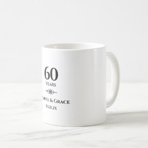 Personalized Elegant 60th Diamond Anniversary Gift Coffee Mug