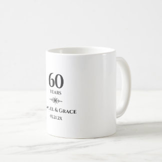 Personalized Elegant 60th Diamond Anniversary Gift Coffee Mug