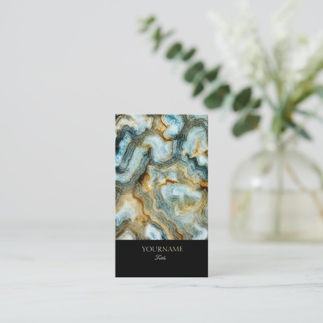 Personalized Elegant Abstract Agate Business Card (Standing Front)