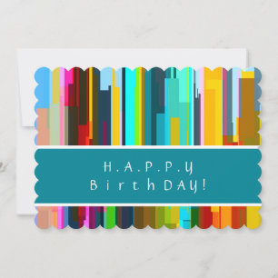 Personalized Elegant Abstract Art Birthday Card